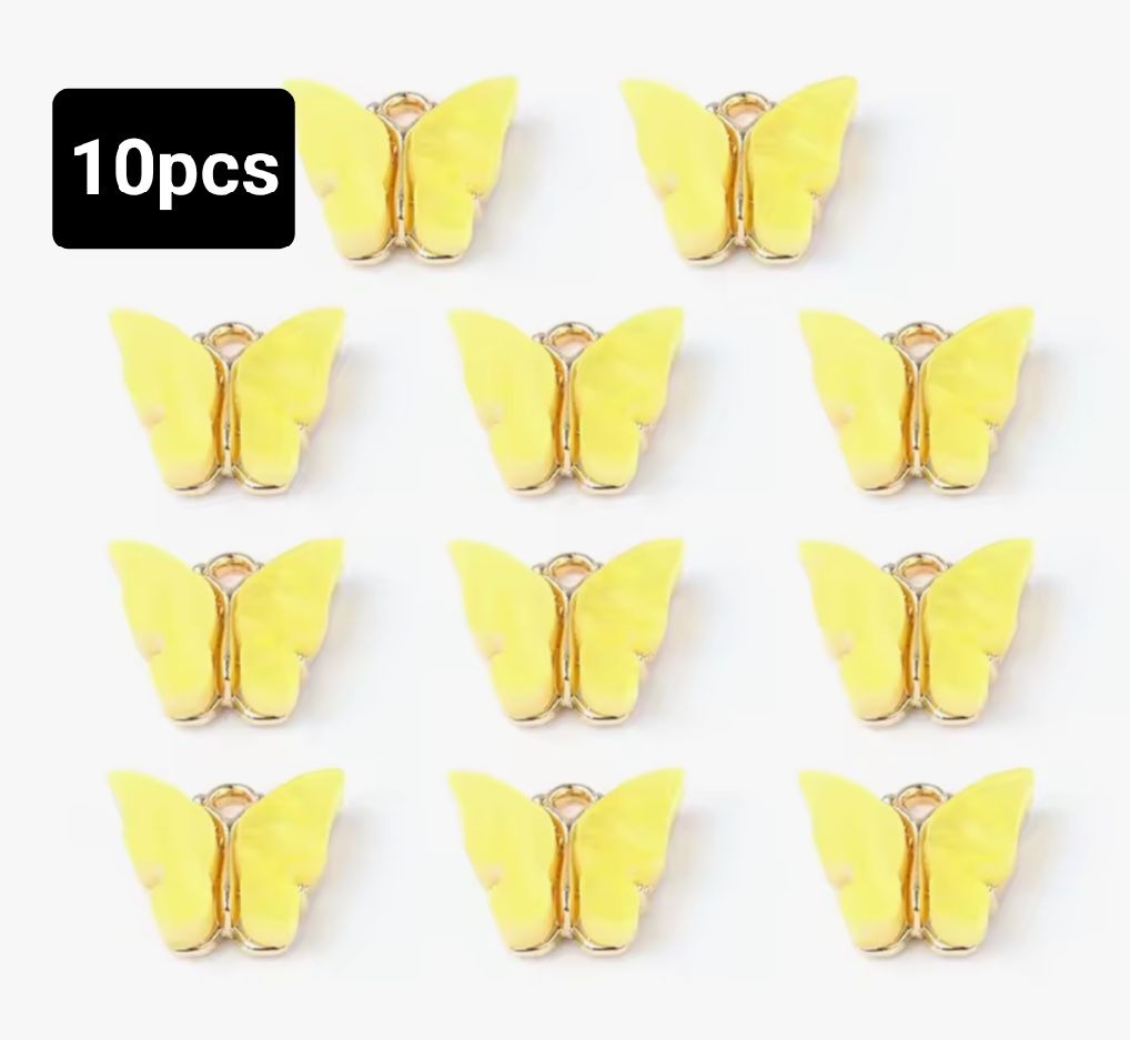 Butterfly Charms For Jewelry Making HOTTEST SALE 10pcs/lot High Quality Acrylic Butterfly Charms For Jewelry Making Bracelet Making Charms DIY Animal Pendant Handmade Jewelry For Necklace Bracelet By SAMS