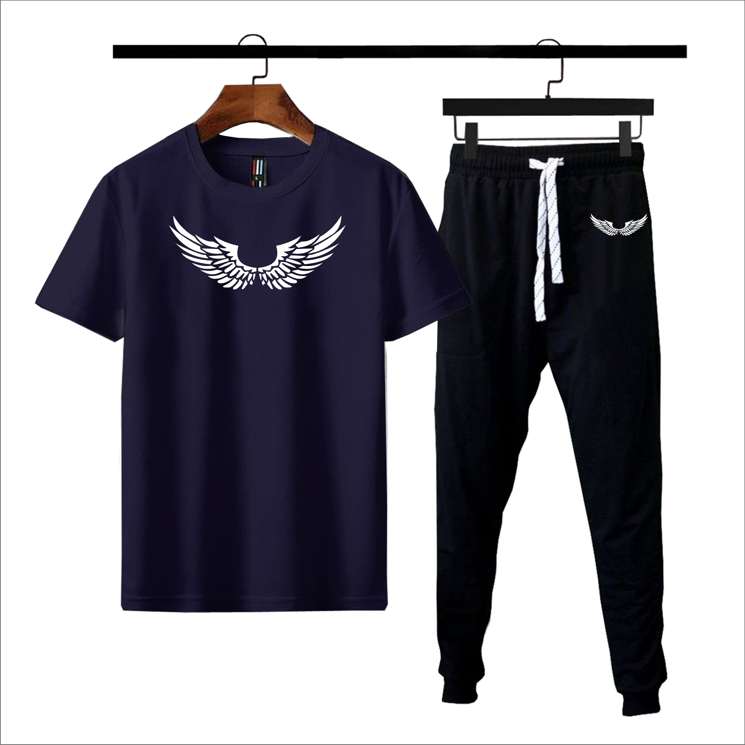 Wings printed summer tracksuit soft & comfortable fabric Tshirt + Trouser for men and boys
