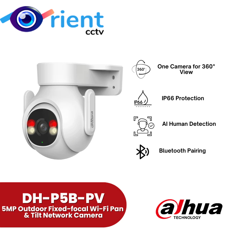 Dahua Camera 5MP Outdoor 360 Degree Rotation Wi-Fi Pan Tilt AI