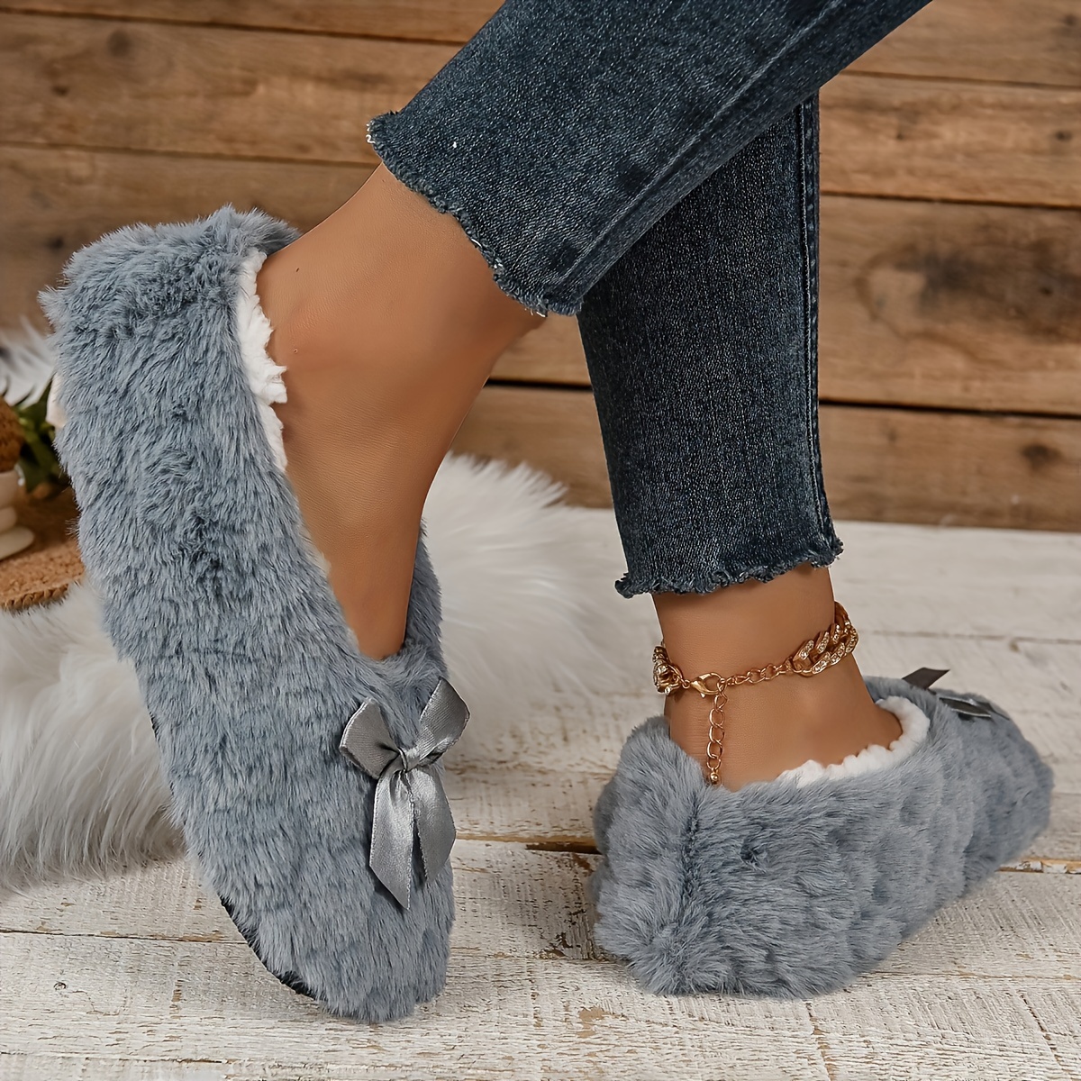 Women's Indoor Warm Soft Plush Slippers, Comfortable and Lightweight for Winter