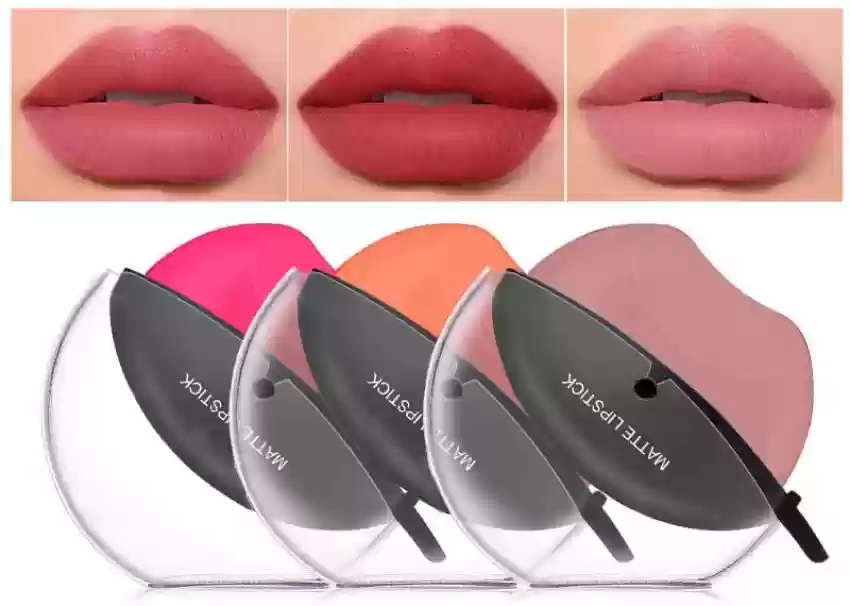 Korean Style Lip Shape Lipstick - Long Lasting Moisturizing Waterproof Matte Makeup Lipstick - Matte Finish Lip-Shaped Lipstick - Waterproof Lip Gloss Tint