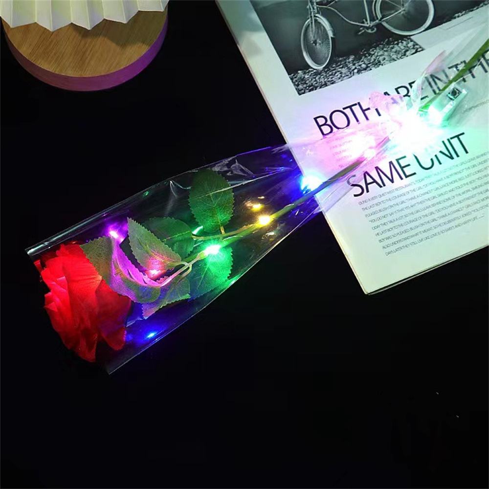 LED-Embedded LED Roses Decorative Colorful Glow Simulated Glowing ...