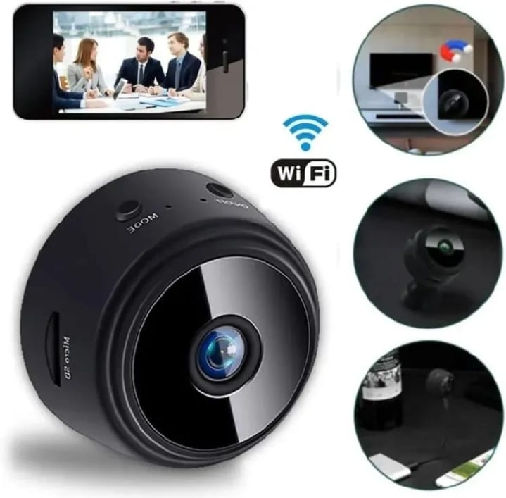 WiFi Mini Camera HD 1080p 2 Mega pixel Camera Lens Upto 128 GB Memory card supported Wireless Video Recorder Voice Recorder Security Monitoring Camera