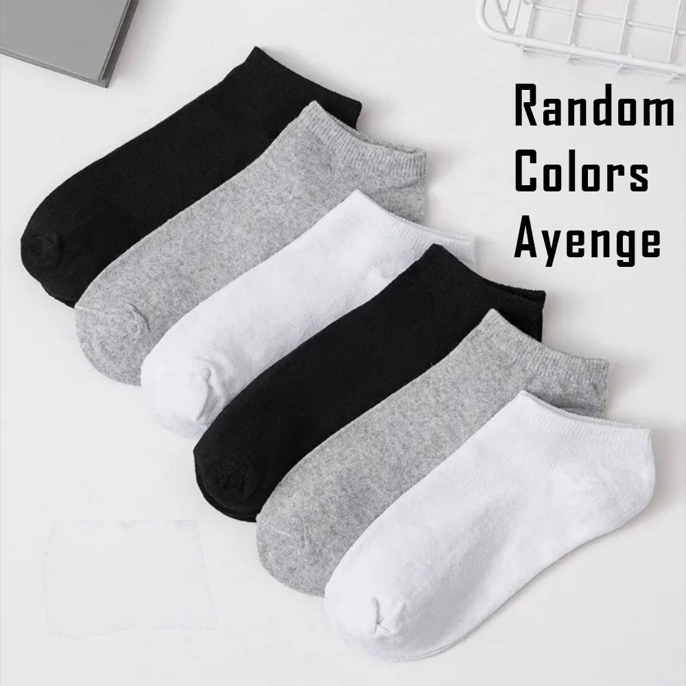 Pack of 1, 3, 6, 9 &12 Cotton Ankle Socks For Men Women - Random colors