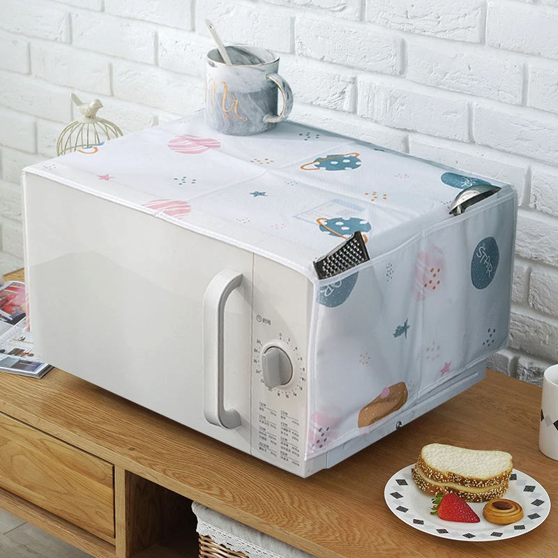 Microwave Oven Cover Waterproof Double Pocket Storage Bag 85x35cm PEVAM Material