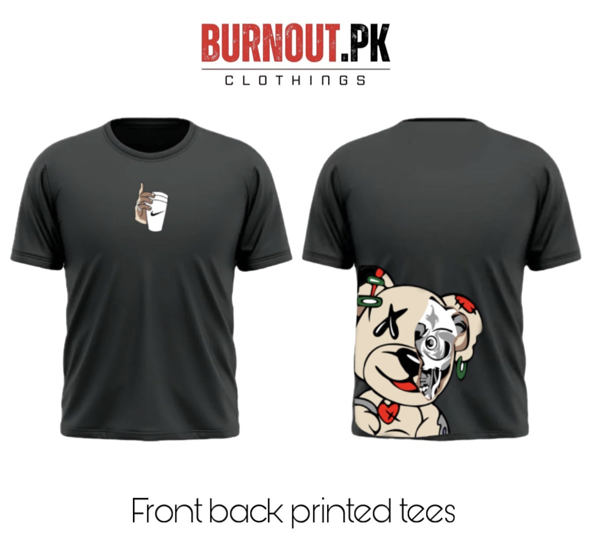 BURNOUT.PK NEW TRENDY SUMMER COLLECTION PRINTED TSHIRTS FOR MENS AND WOMENS