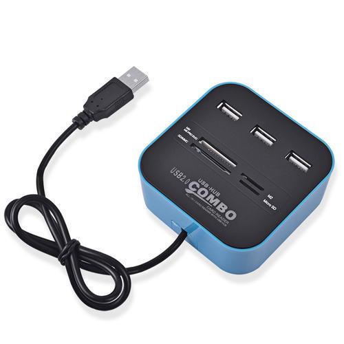 USB HUB2.0 Card Reader Multi USB Splitter Combo for PC Laptop Support Micro TF SD M2 MS SDHC MMC Card