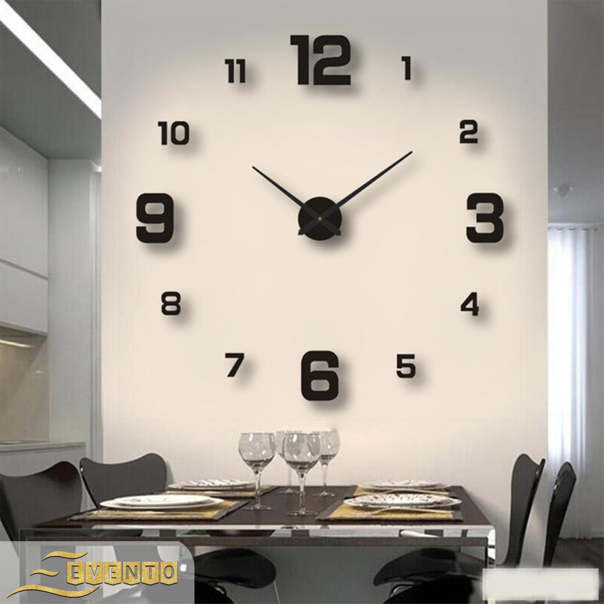 EVENTO Wall Clock 3D 24 inch Wooden Watch DIY Design Decoration Small & Large Numeral Quartz For Home Decor Living Room And Offices And For Gifts