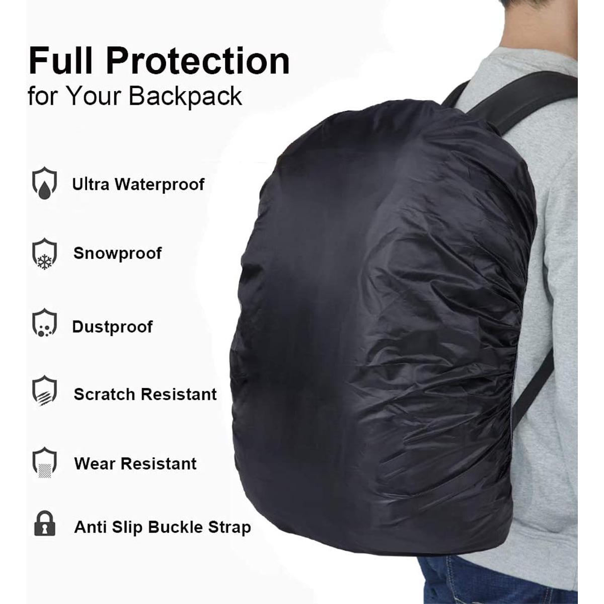 Waterproof Backpack Rain Cover for (30L-50L), Upgraded Anti-Slip Cross Buckle Straps, Triple Strengthened Layers for Hiking Camping Traveling