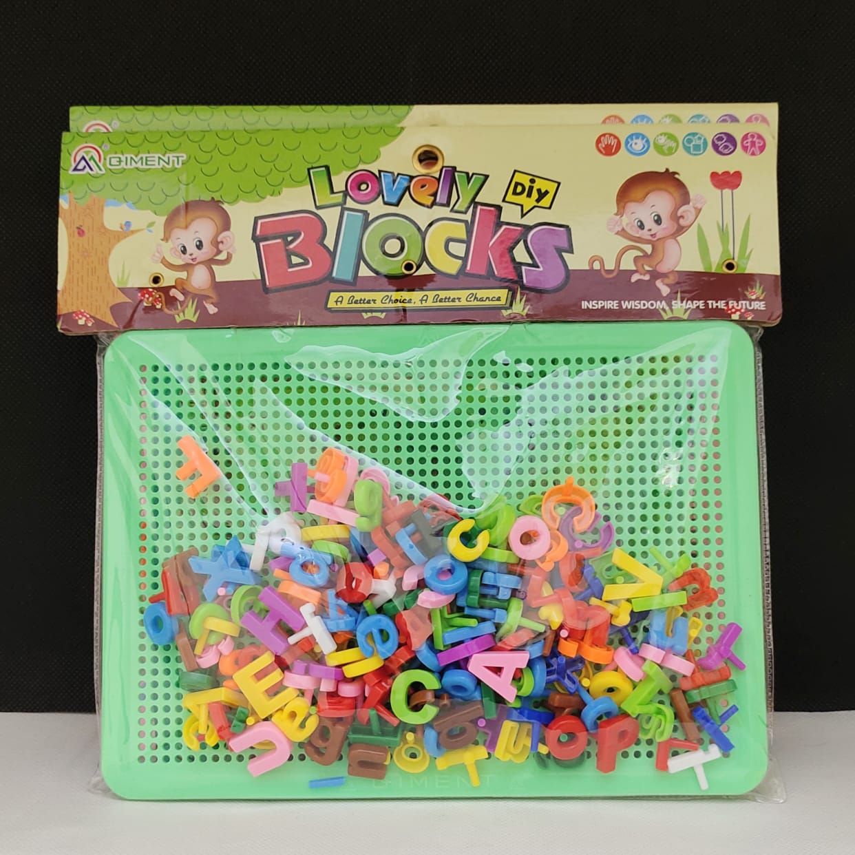 Alphabetic and Numbers Pin Board for Spelling Learning - Educational Toy with 182 Pieces for Kids - ABC Learning Toy - Spelling and Word Formation Activity - Preschool Learning Toy - Multicolor