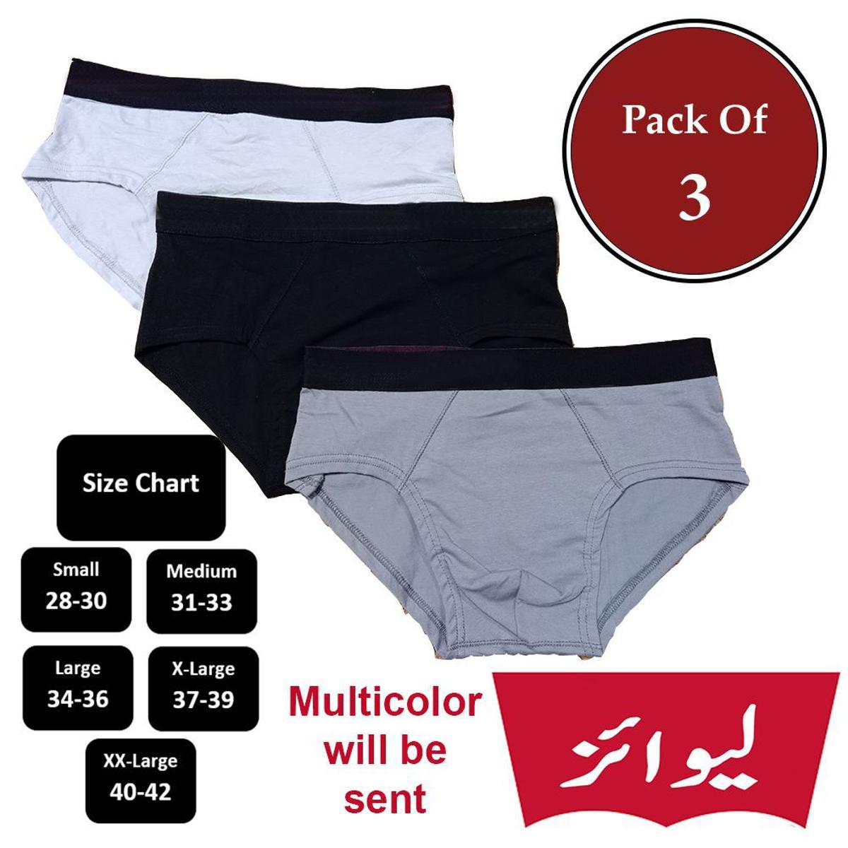 Pack of - 3 Men's Underwear -Soft COTTON Triangle | Export Quality Briefs | Multicolor