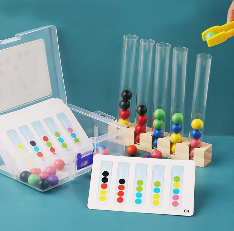 Clip Beads Test Tube Toys For Children Logic Concentration Fine Motor Training Game Montessori Teaching Aids Educational Toy