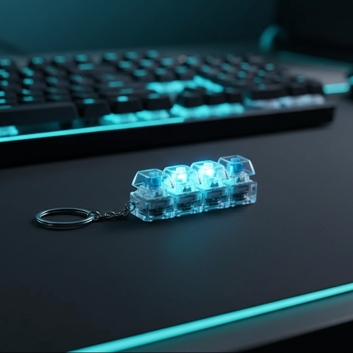 Portable Keyboard Fidget Keychain – Mini Click Button Stress Relief Toy for All Ages