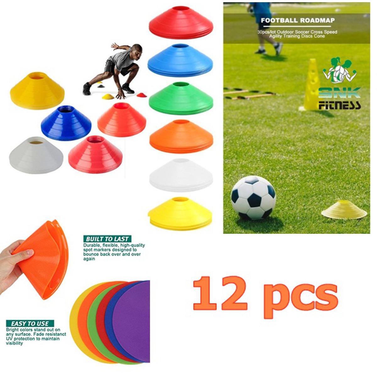 Football Training Marking 12 Pcs Football Training Cones Hockey road safety goal keeper shin space marking