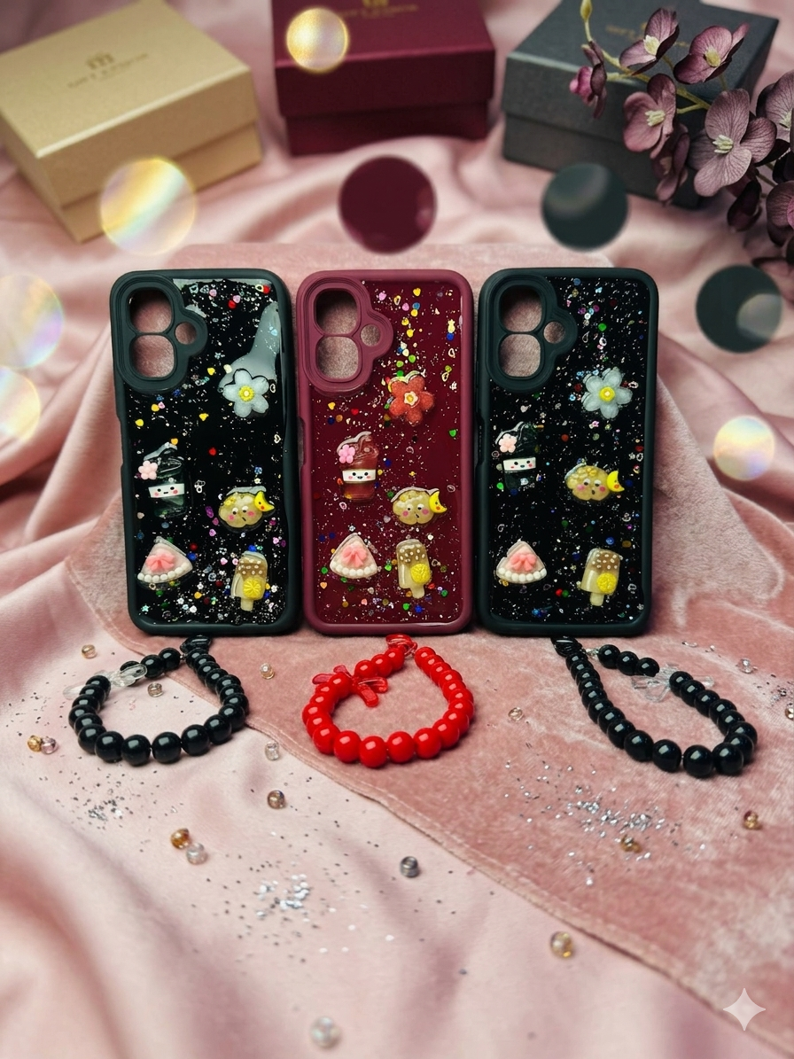 Infinix Smart 10 Girls Back Cover With Charm - Luxerey Back Cover - Fancy Doll Flower Butterfly Covers - Charm Cover -Infinix Smart 10 Girls Back Cover
