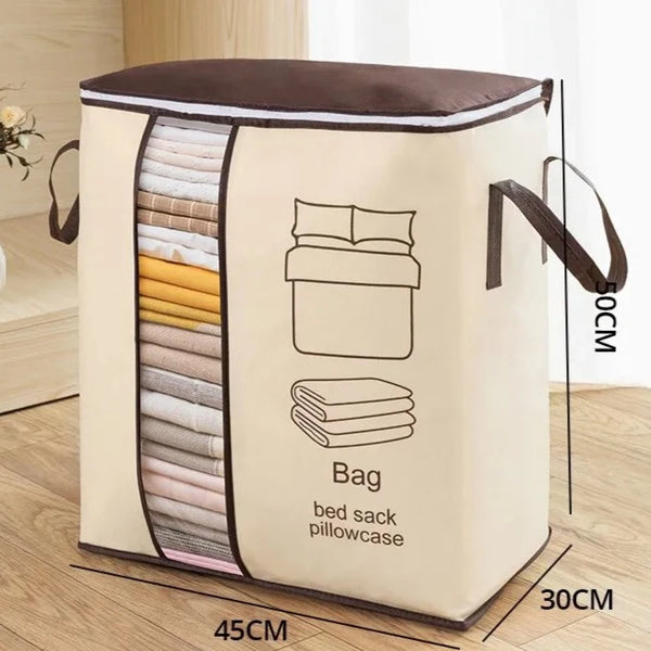 Wardrobe Barcode Bag with Barcode Pattern, Double Zipper Quilt Storage, Bedsheet and Blanket Storage Box, Foldable Travel Bag for Women, Handbags, and Luggage