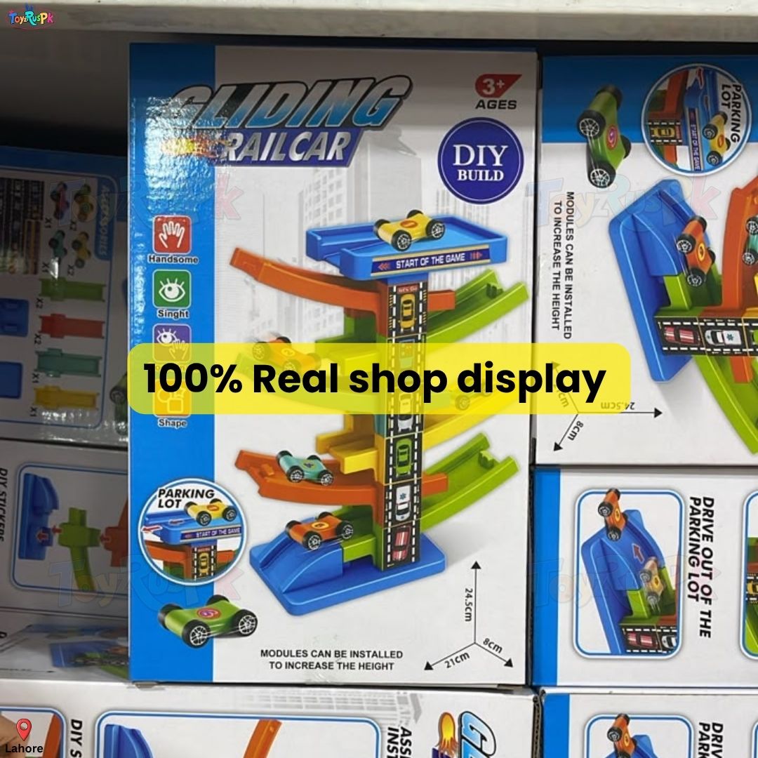 Race Car Slide Track Toy - Ramp Racer Car Set 7 Layer 6 Cars & 15 Layer 10 Cars - Kids Rolling Track Racing Toy Bright Color Educational Activity Toy for Toddlers Boys Girls - ToyzRusPk
