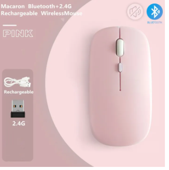 RGB Wireless Mouse | Bluetooth .4G Dual Mode Rechargeable Mouse with LED Lights