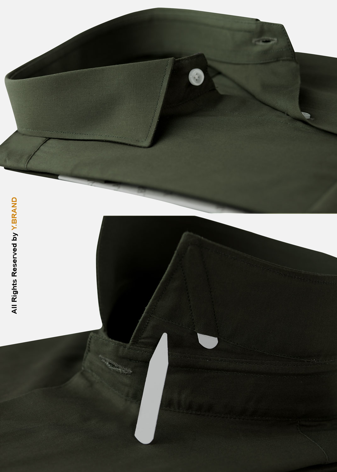 YBRAND-Dark Olive Green formal shirt FS-1065