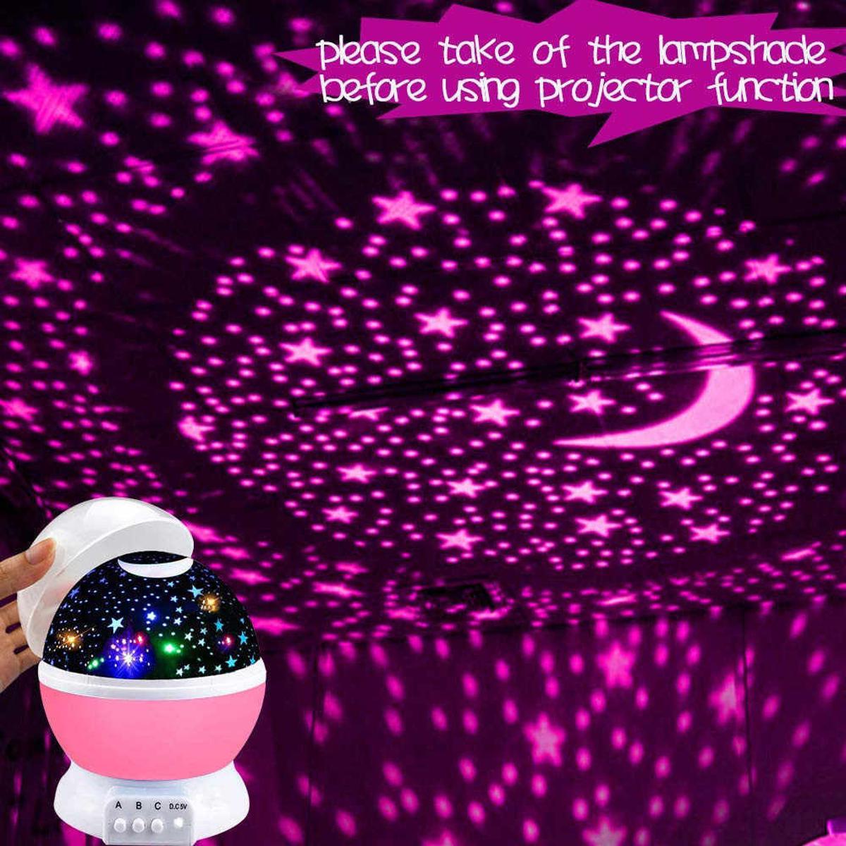 Night Lighting Lampmoon Star Light Rotating Projector, Baby 別倉庫からの配送