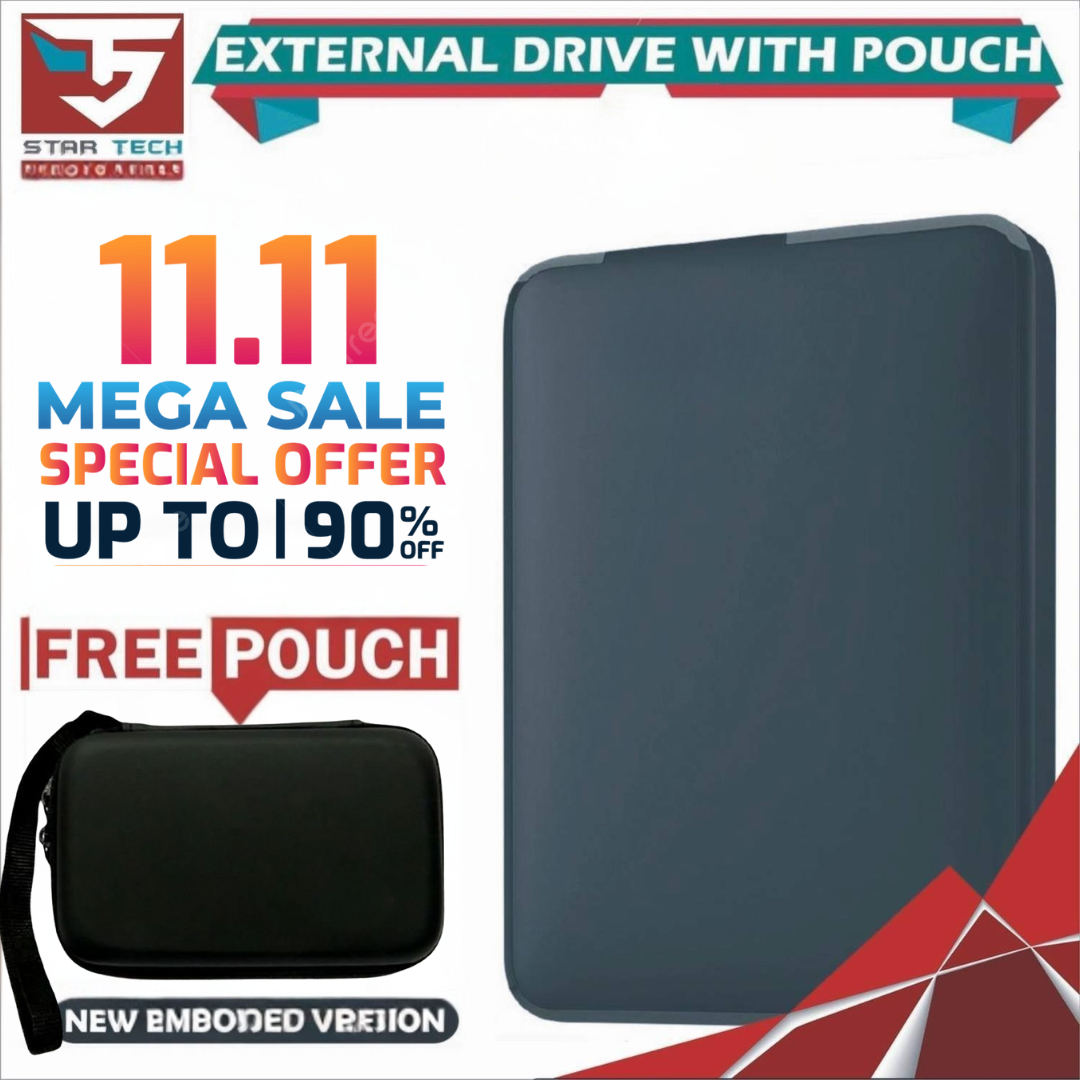 USB 3.0 Portable External Hard Drive 1TB 1000GB 750GB 640GB 500GB 320GB 250GB 160GB 120GB 80GB Portable Hard Disk WITH FREE SAFETY POUCH
