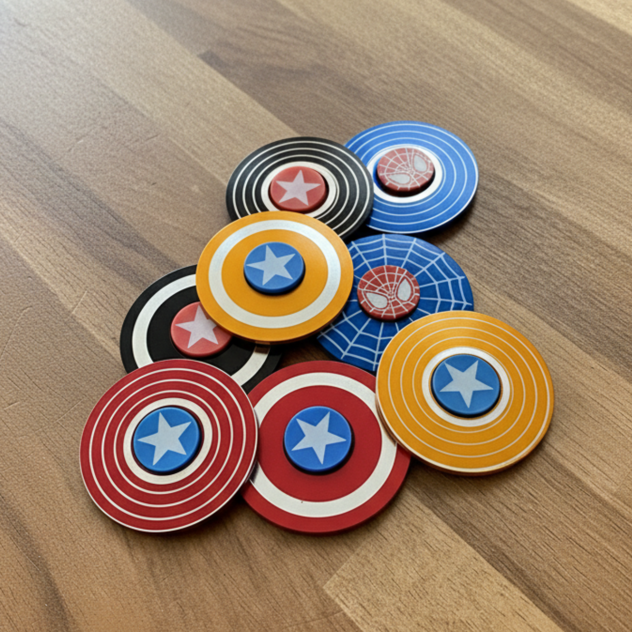 Random Character Marvel Fidget Spinner Vertigo Shield Stress Relief Toy Fidget American Captain Fingertip Gyro Shield Alloy Gyro Spinner Decompression Toy Fidget Spinner Hobbies For Adults- Red Captain America | Buy2Enjoy