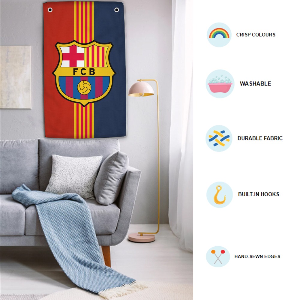 FC Barcelona Tapestry For Football Fans Home Decoration (Digital Printed)