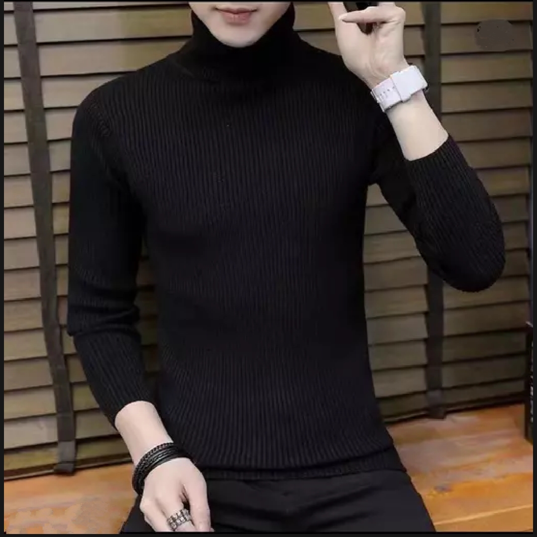 Men's Slim Fit Turtleneck - Winter-Ready Long Sleeve High Neck Shirt for Boys