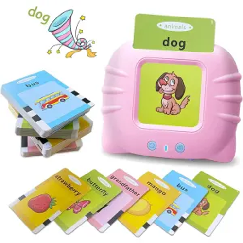 Early Learning Educational Toy Talking Flash cards| Early Education Learning Device Toy Talking cards Learning Toys for Toddlers - Montessori early learning Toys Flash Cards reader