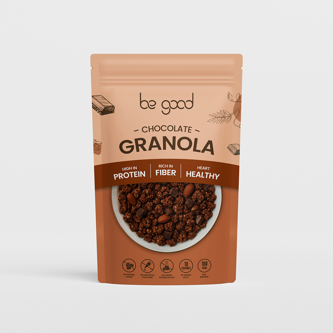 Be Good Chocolate Granola | Nuts Granola Pack | Oats, Almonds, Walnuts, Cashews, Chocolate Chips & Pumpkin Seeds | Crunchy High Protein & Fiber Snack