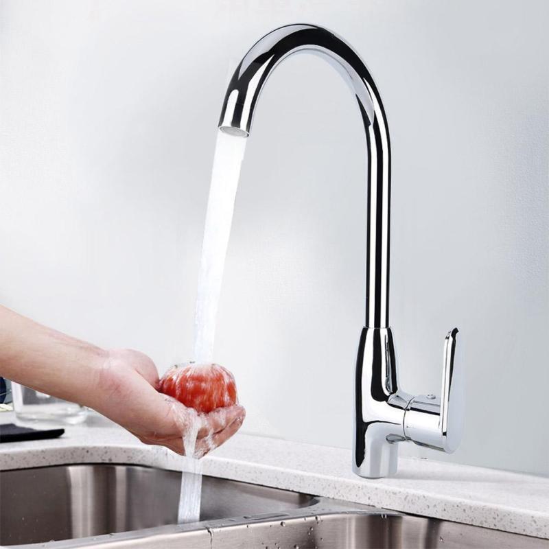 Faucets For Kitchen Sinks Brass One Handle Goose Neck Bathroom