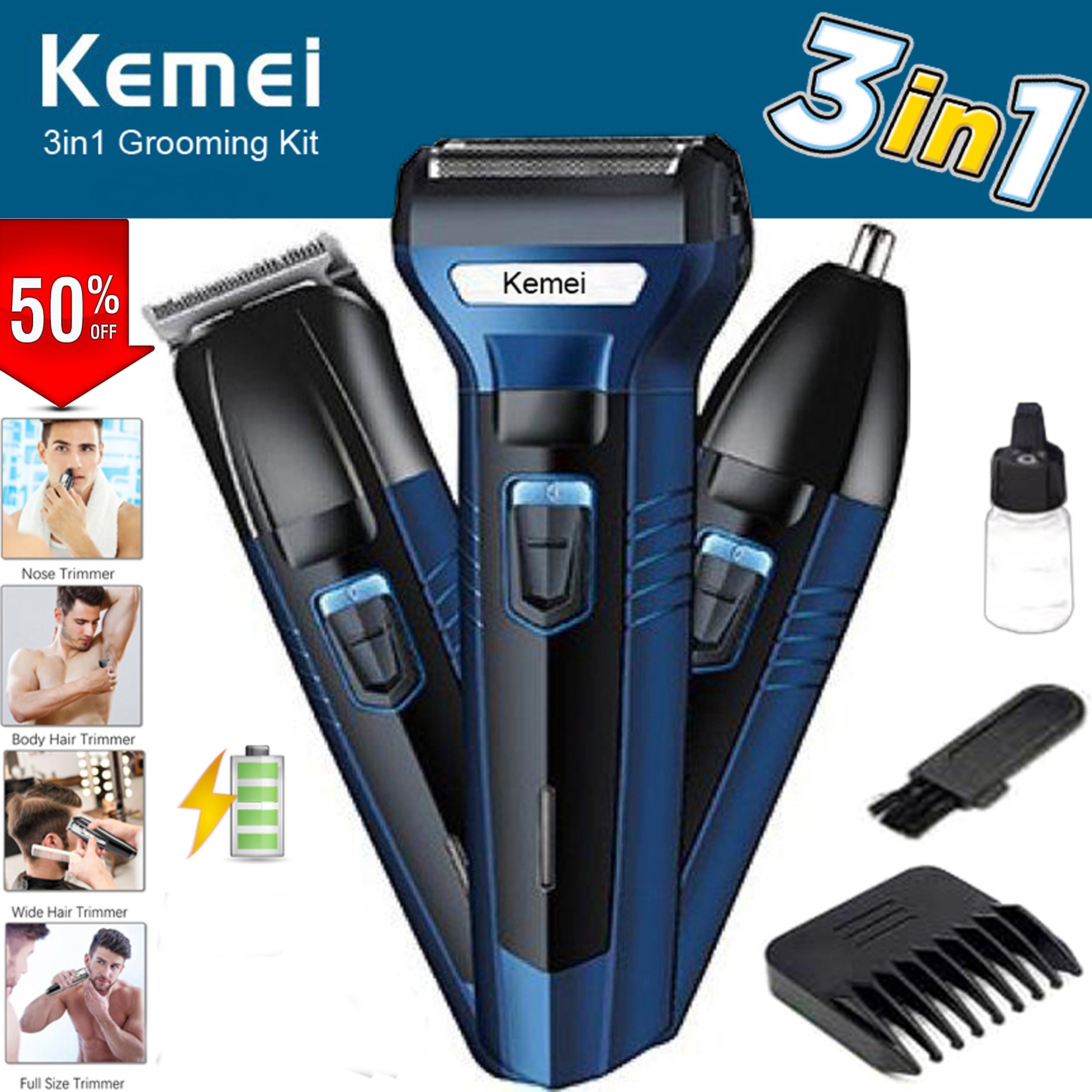 Orignal Shaving Machine 3 In 1 Rechargeable Hair Clipper Shaver beard Styling Trimmer Hair Removal machine for men