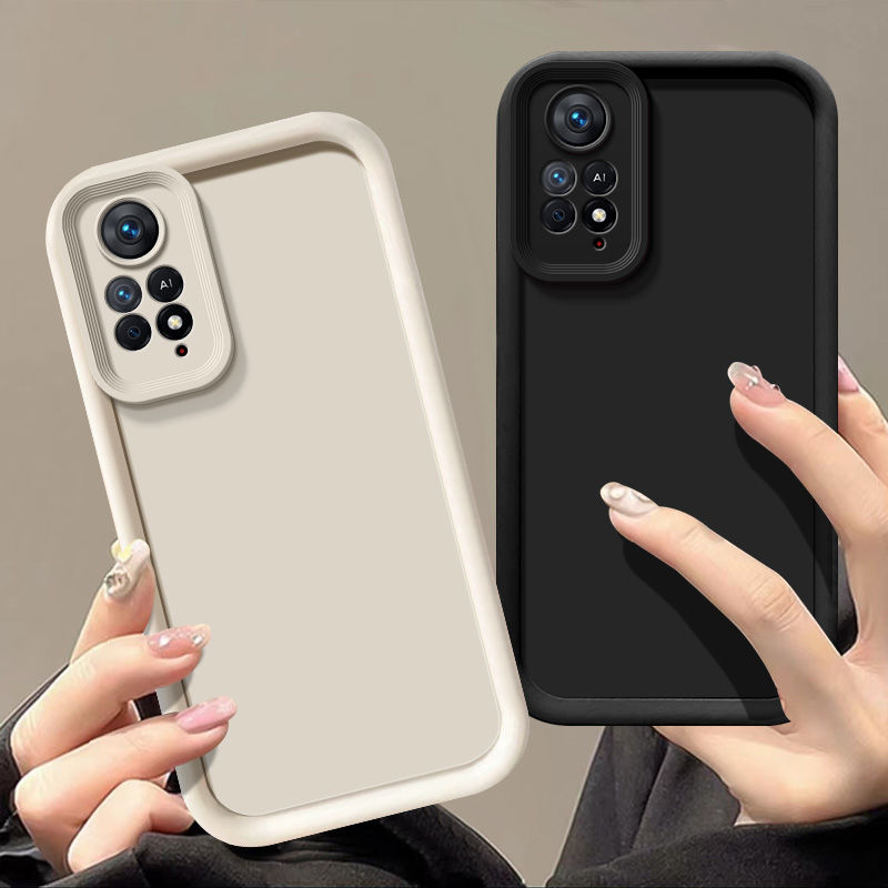 Redmi Note 11 4G Back Cover Soft Matt Solid Color Liquid Silicon Anti Shock Design Camera Protection Phone Case