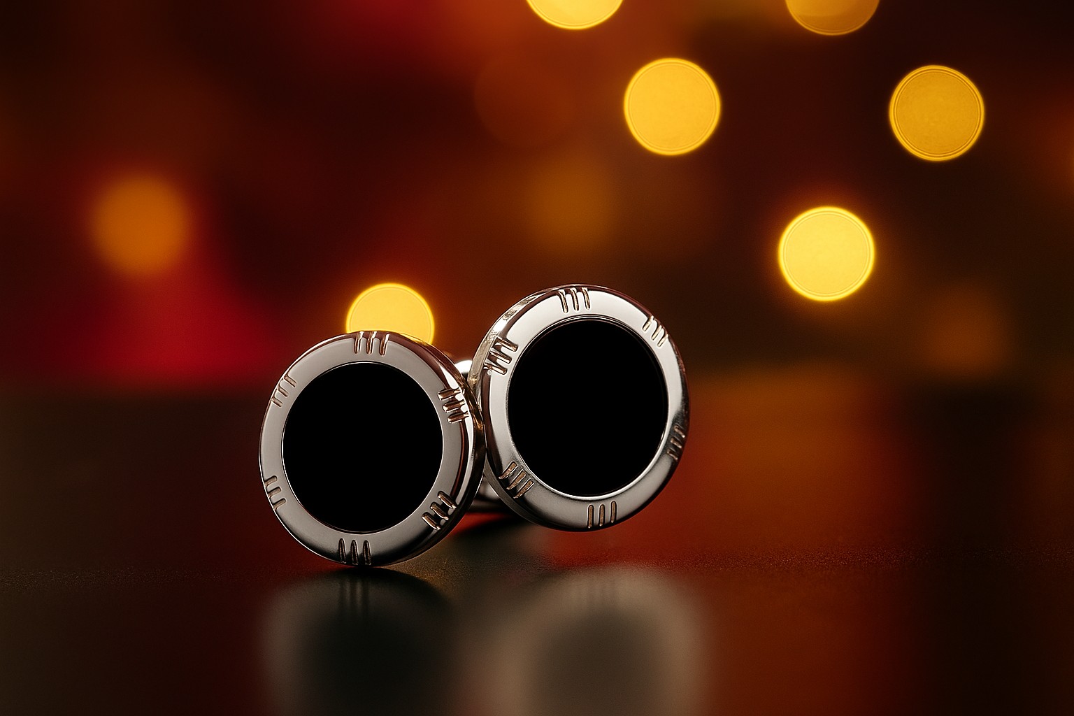 Cufflinks for Men | Plain Black Round Cufflinks