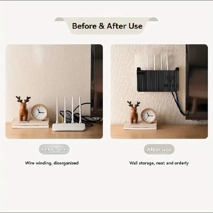 Wireless Wifi Router Shelf, Wall-mounted Cable Power Bracket Organizer, Router Wall Hanging Rack, Game Console Box, Self Adhesive Storage Rack, ABS Cable Organizer Box, Socket Power Cord Storage Shelf, Home Office Wall Organizer Management