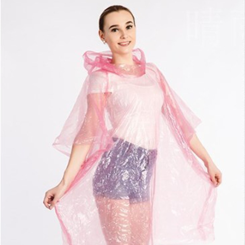 New Disposable Adult Rain Coat - Ball Outdoor Raincoat Disposable - Single Use Raincoat With Sleeves and Hooded Cap