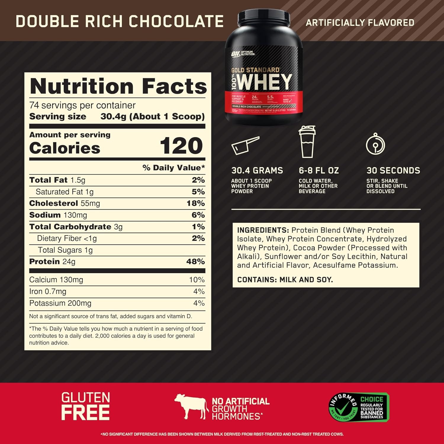 Gold Standard 100% whey 5lbs By Optimum Nutrition