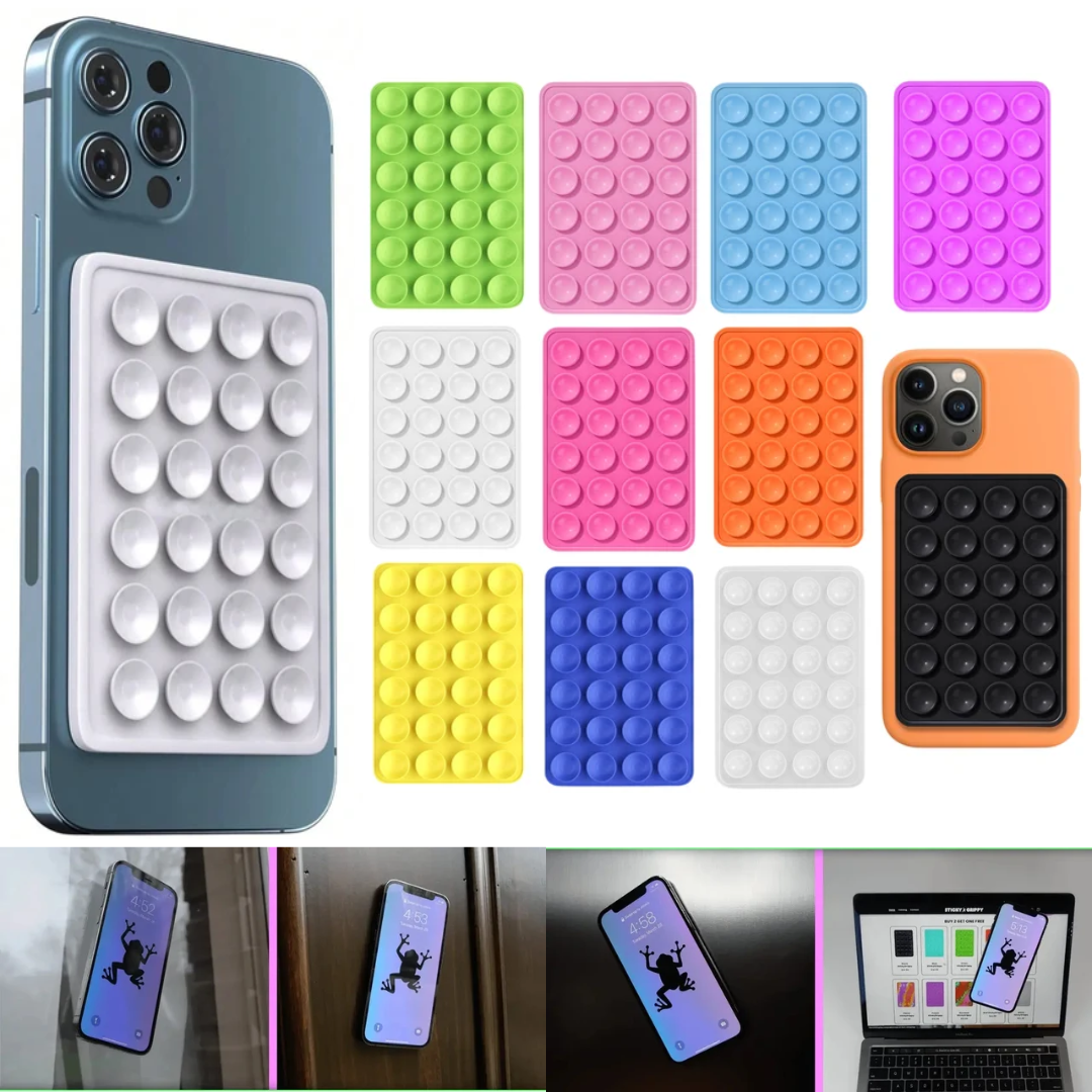 Adhesive silicon phone suction holder pads mobile phone back cover suction popet holders anti-slip single sided wall mounted phone suction cup holders phone back cover suction holding stickers price in Pakistan