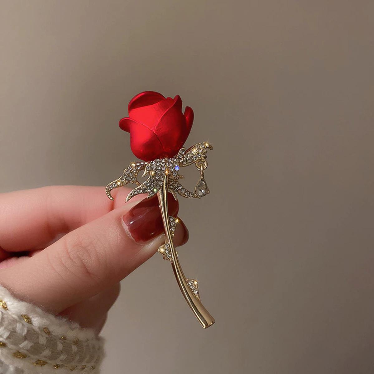 Rose Flower Brooch For Shirt Coat Wedding Party Jewelry For Girls Women Wedding Party Birthday Gift