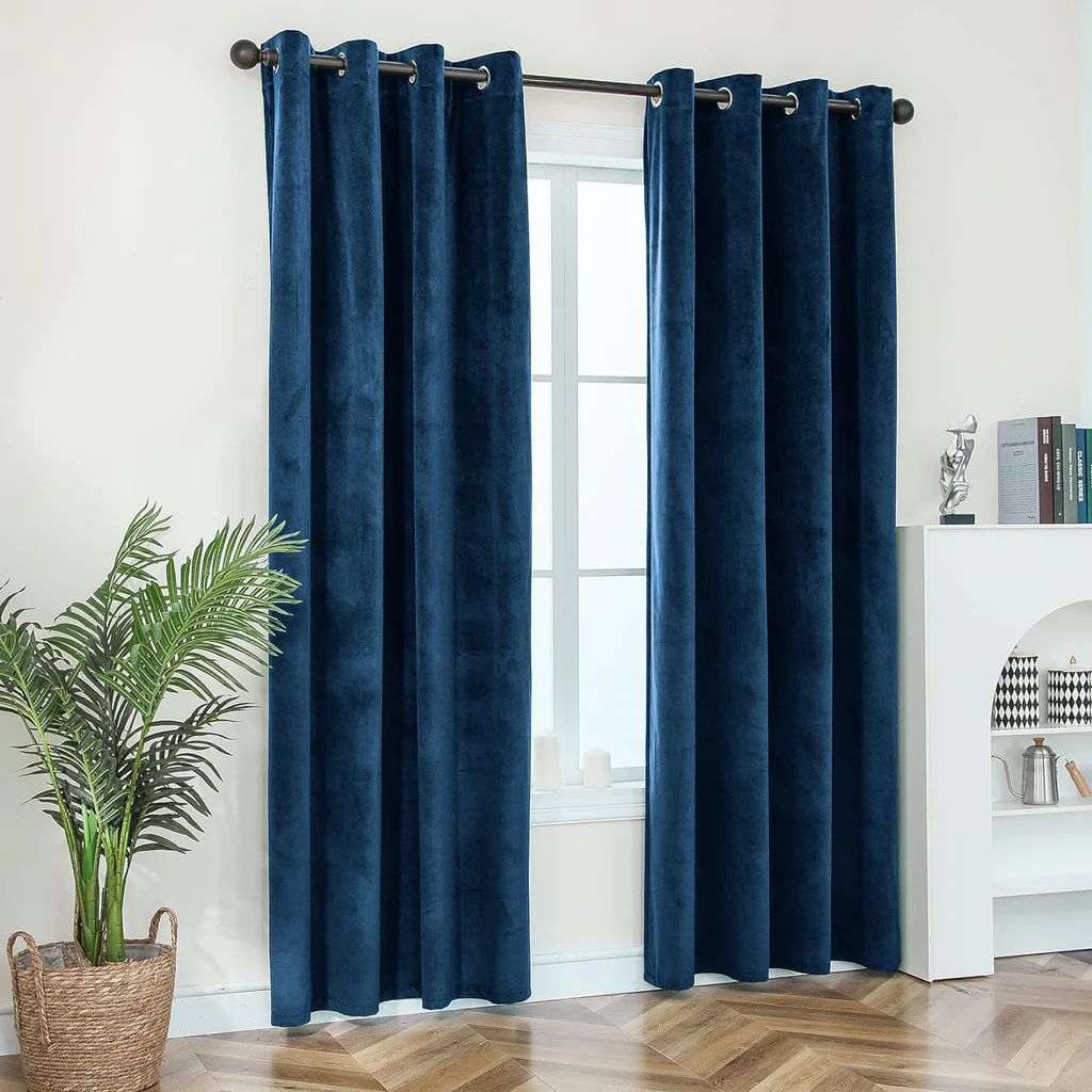Plain Velvet 1 Pair 2 Panels  Fabrics Curtains Home Living And Rome Decoration By Ayat Bedding