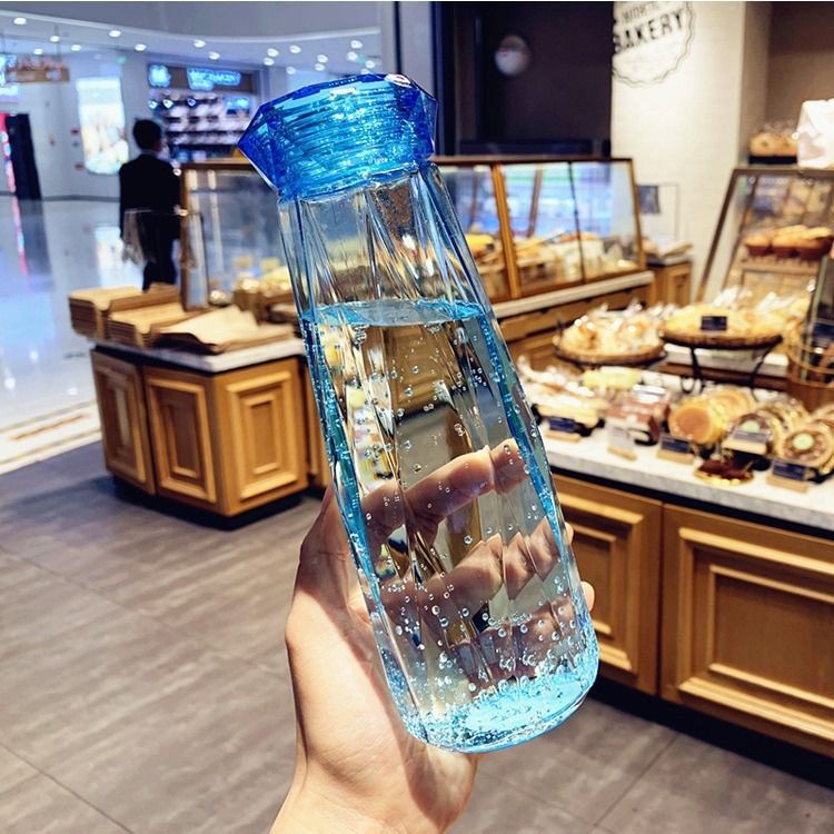 Smart Diamond Glass Colored Travel Water Bottle 500ml  Fancy & Stylish Bottles