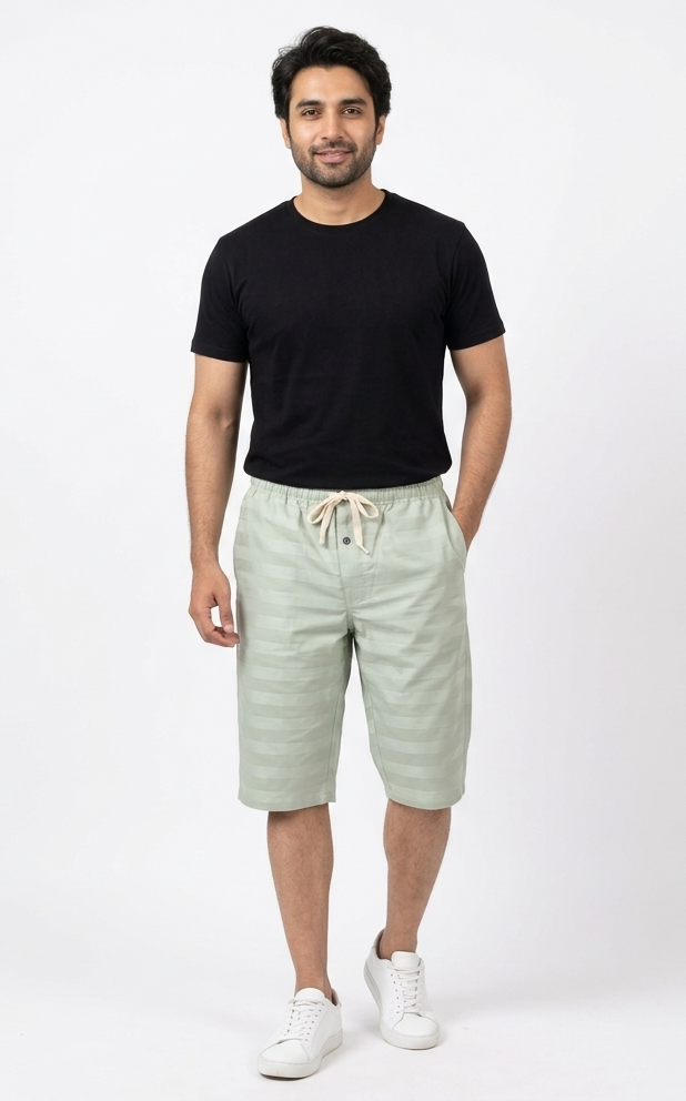 Men’s 3/4 Length Shorts | 100% Cotton Soft Fabric | Export Quality Three Quarter Shorts | Adjustable Drawcord Waist with Fly Button | Two Side Pockets | Stylish & Comfortable Outdoor & Loungewear | Limited Edition | Just 999 Rs