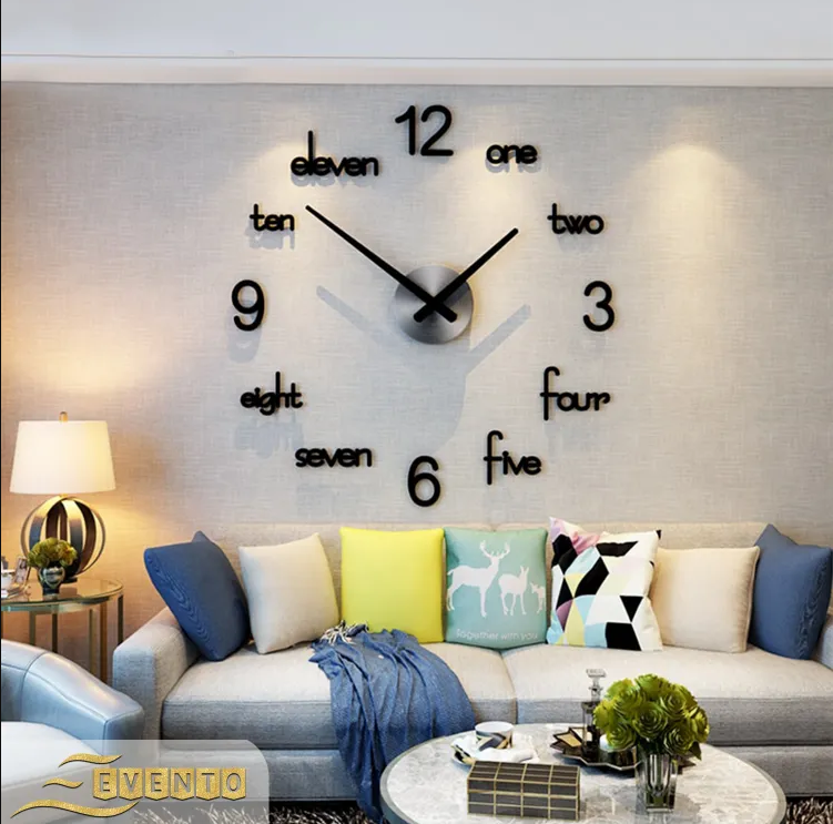 EVENTO Wall Clock 3D 24 inch Wooden Watch DIY Design Decoration Small