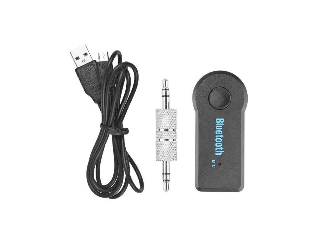 HT  3.5 mm Car Bluetooth Music Receiver Adapter with Built-In Microphone for Hands-free Calling Stereo Output for Audio Streaming System Equipment Compatible with All Android, Windows, iOS Devices