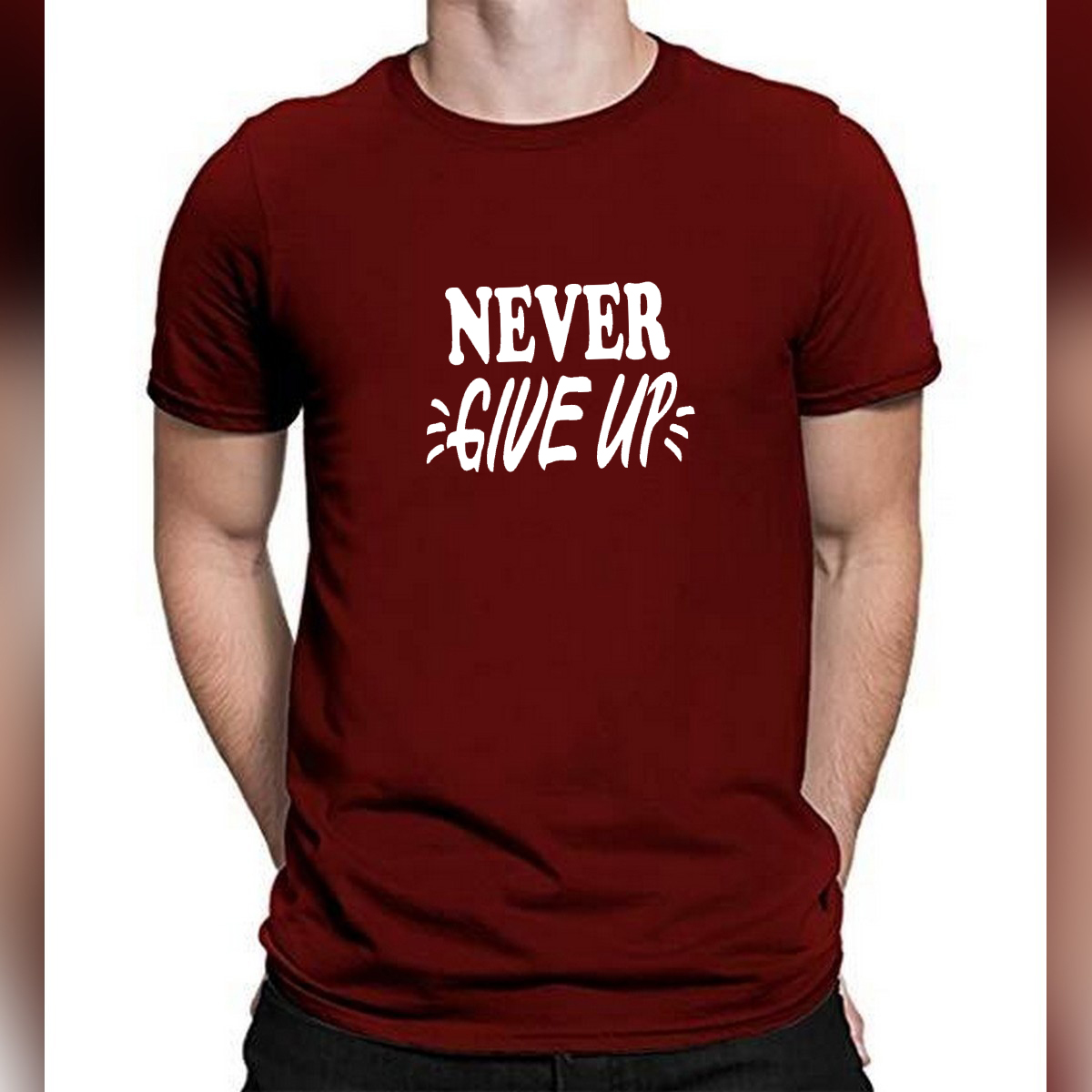 Solid Men High T-Shirt  maroon Shirt