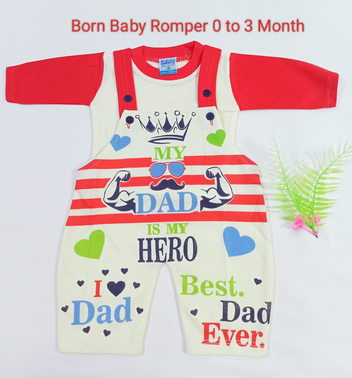 Newborn Baby Romper - random design & colors available - for 0 - 3 months babies