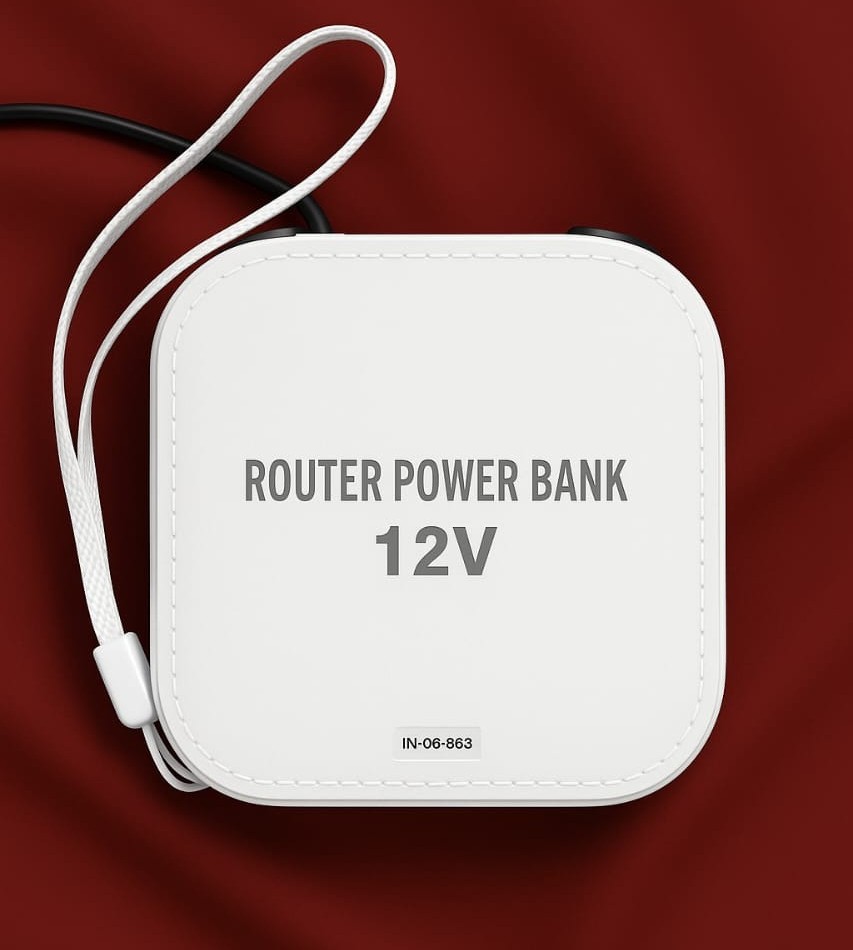 12V WiFi Router Power Bank with 4 Hours Backup – Full Automatic Mini UPS for 12V Internet Routers & ONU Devices, Uninterrupted Power Supply Battery Backup for Home
