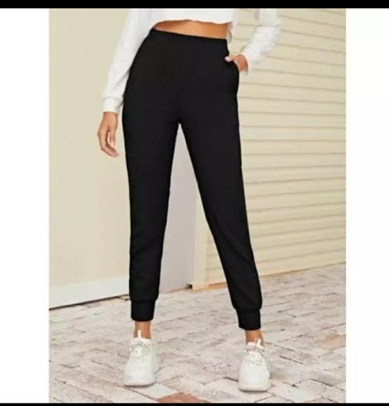 plain black joggers