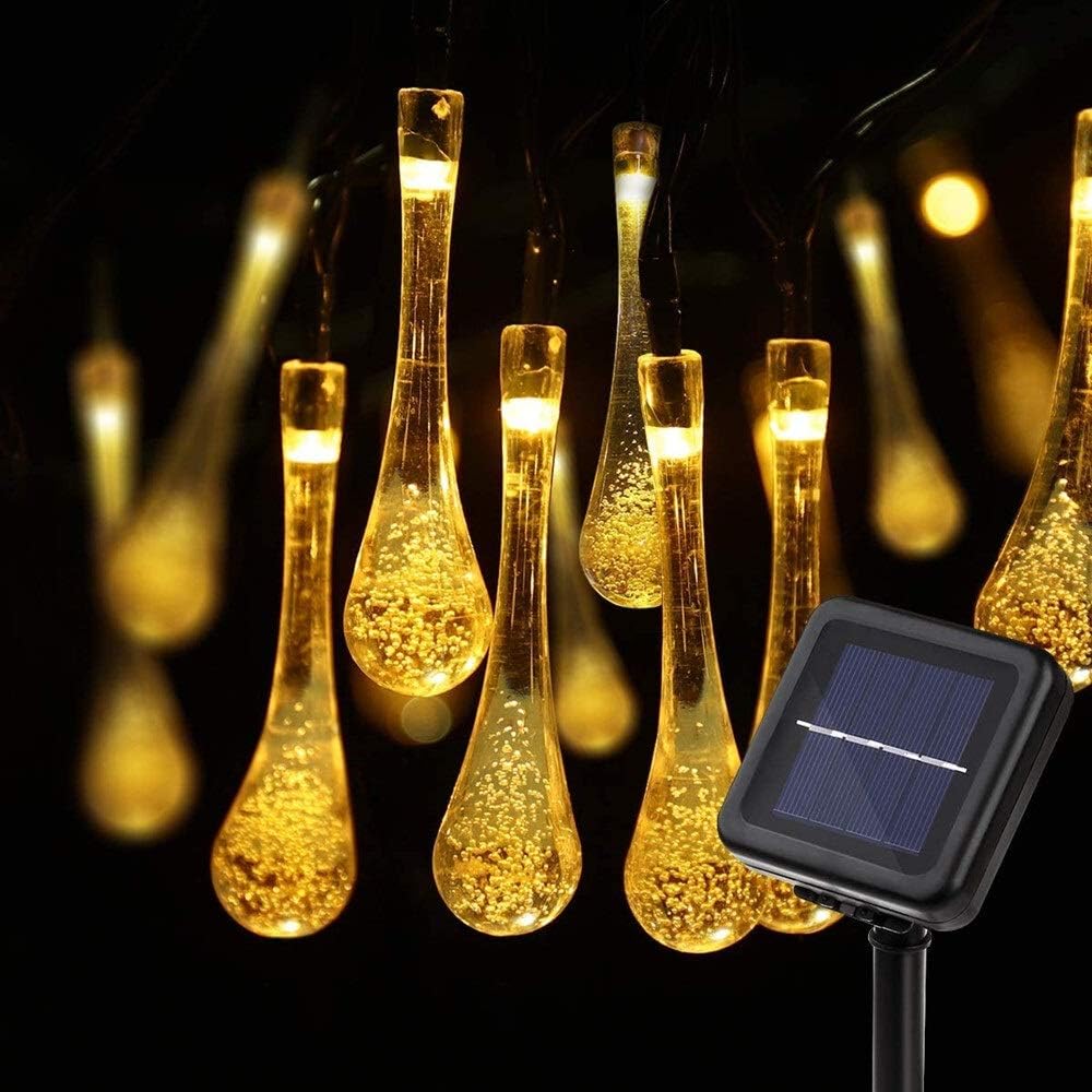 Solar Light String Indoor Outdoor Waterproof Water Drop Lights ...