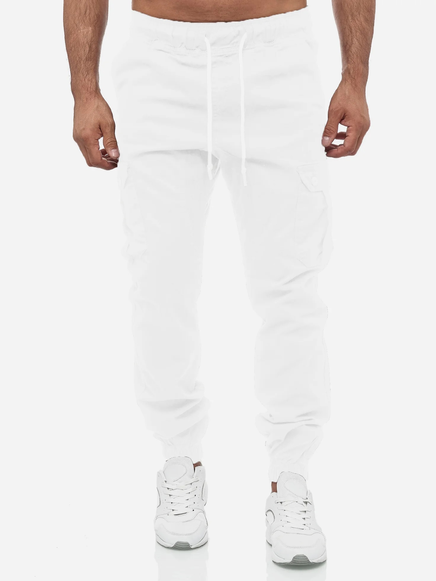 HashBack Men's Cargo Jogger Trousers Multicolor Cotton Summer 6-Pocket Elasticated Bottom Stylish Fit